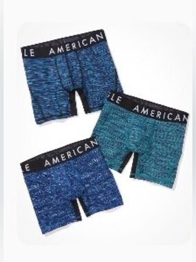 American Eagle Outfitters Blue/Green Flex Boxer Brief 3-Pack NWT Size Small